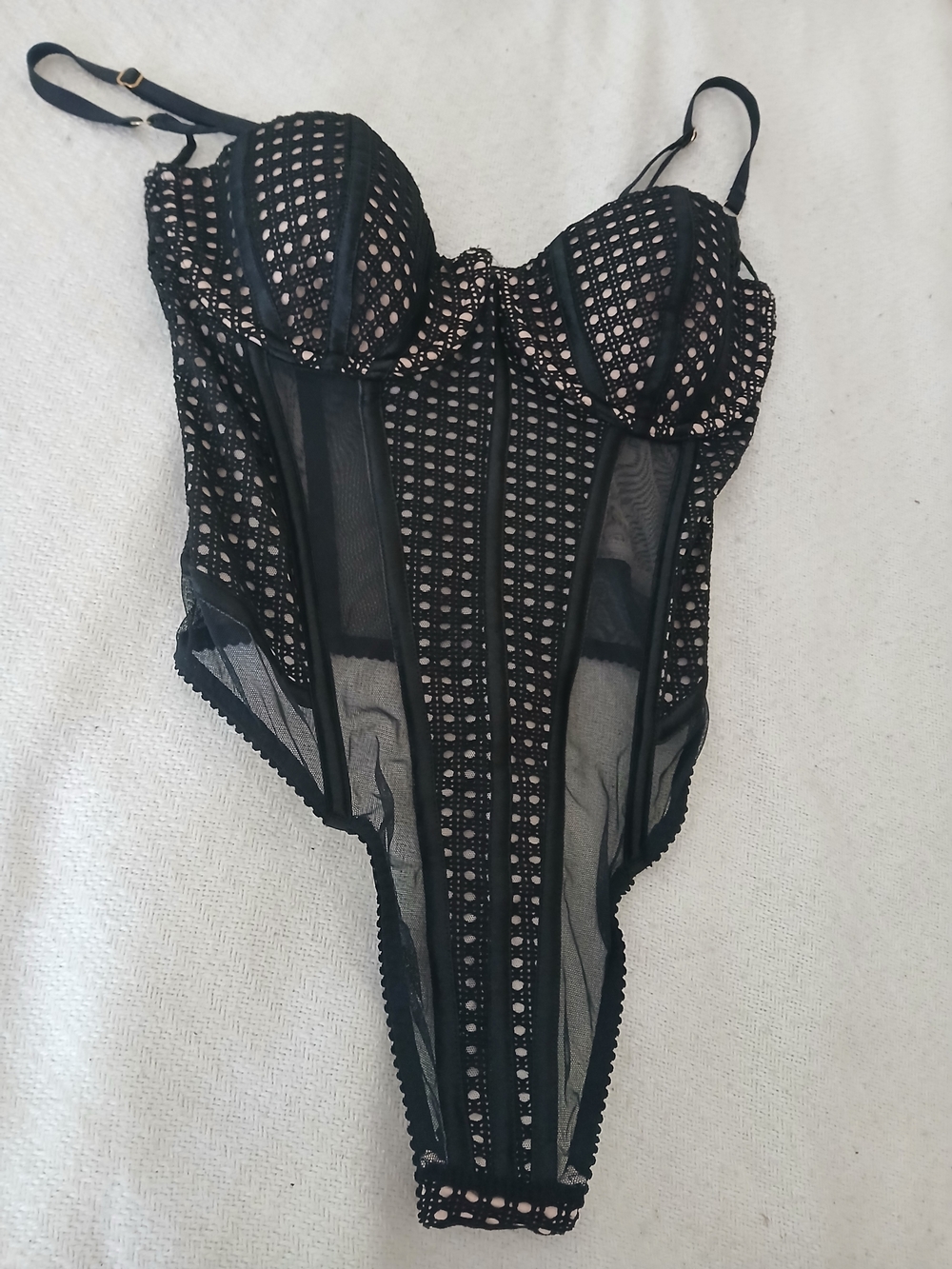 Victoria's Secret Black Bodysuit  Corset Bra 36D
